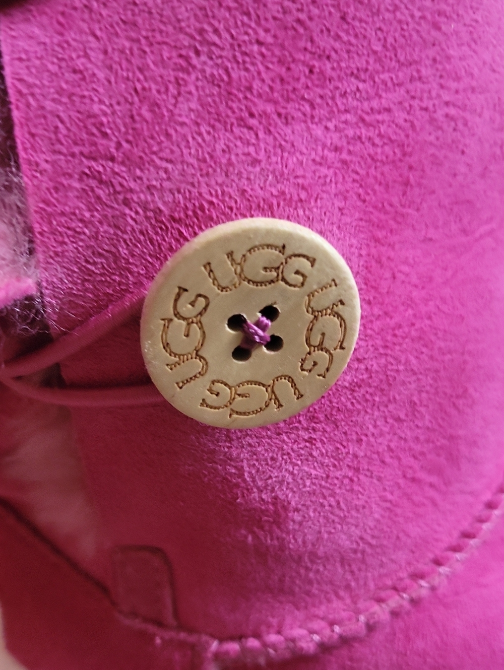 UGG Pink Suede Boot with Ribbon Detail - Picture 4 of 11